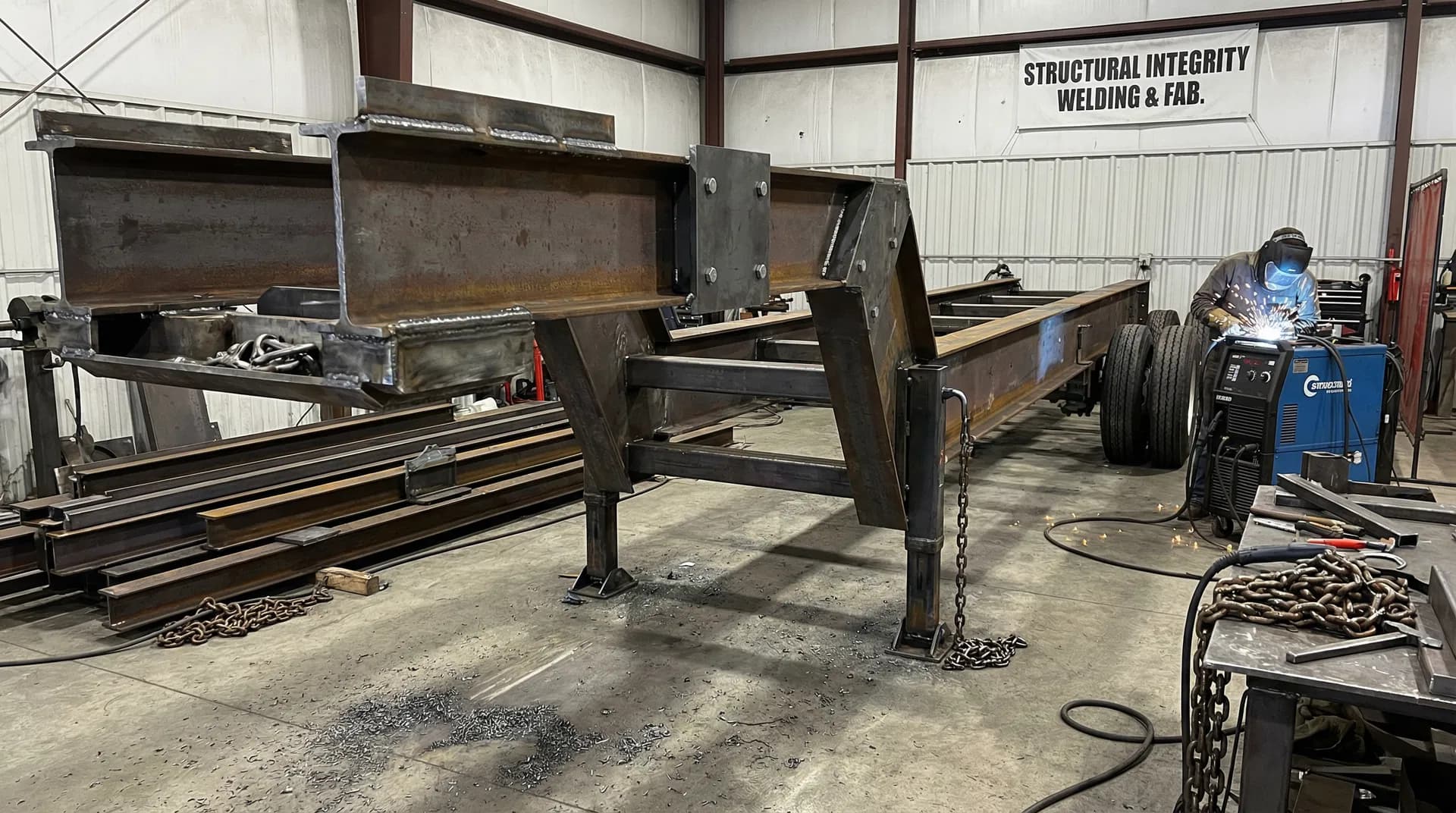 Heavy-duty trailer frame repair work