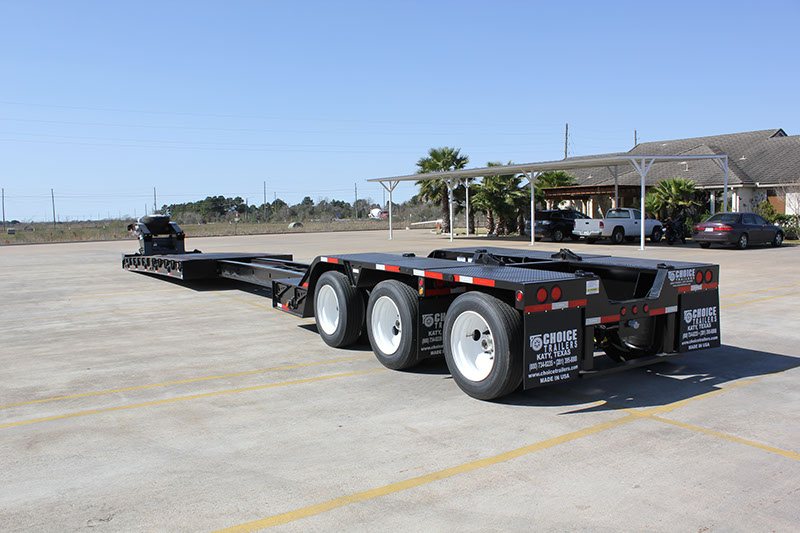 Rear deck and axle spacing of an NG-Pro extendable lowboy trailer